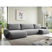 Kotna garnitura Franklin 184 (Poso 55) Siva, Funkcija spanjeFunkcija spanje, PredalPredal, 395x153x85cm