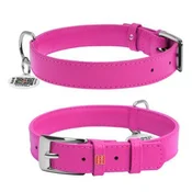 Waudog Glamour usnjena ovratnica - ROZA 27-36 CM