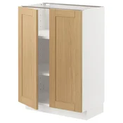 METOD Podstav omarica s policami/2 vrati, bela/Forsbacka hrast, 60x37 cm