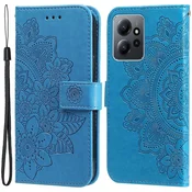 GS Ovitek za Xiaomi Redmi Note 12 4G, cvet mandale, moder