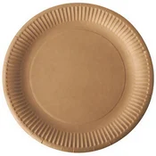 shumee Okrogli kraft papirnati krožniki 23 cm 100 kosov.