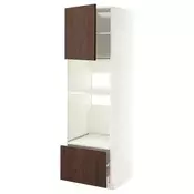 METOD / MAXIMERA Visoki element za ugradb uredaje, bijela/Sinarp smeda, 60x60x200 cm