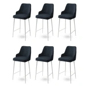 Hanah Home Set barskih stolica Enox, 6 komada, Antracit-beli