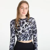 adidas x Stella Mccartney Training Longsleeve Crop Printed Top Wonder Alumina/ Black L