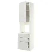 METOD / MAXIMERA Vis.el.pecn. s vratima/3 fioke, bela/Aspudden svetlosiva, 60x60x240 cm