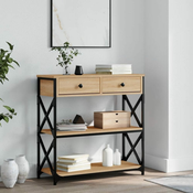 Greatstore Konzolna mizica sonoma hrast 75x28x75 cm inženirski les