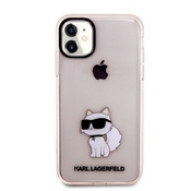 Karl Lagerfeld zaščitni ovitek Ikonik Choupette Transparent Pink , Iphone 11