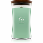 Woodwick Ethereal Haze dišeča sveča z lesenim stenjem 610 g