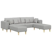 Vidaxl Kavč 3 szt. Oblačno siva 250 x 188 x 76 cm blago