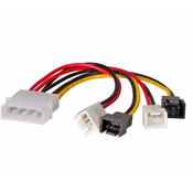 Akyga AK-CA-34 adapter s kablom Molex (m), 2 x 3 pin 12 V (m), 2 x 3 pin 5 V (m), 15 cm