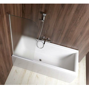 Zaslon za kad VILMA, 600 mm, kromast/lev/steklo BRICK - 6.00 - 24 - Aqualine - 60.00 - Odprtina obložena s ploščicami - 60x140 - 1400.00