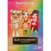 Blok za crtanje Astra - Rainbow High, A4, 20 listova