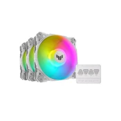 ASUS Asus TUF Gaming TF120 ARGB White Edition - 3 x 12 cm RGB ventilatorji za hlajenje, daljinski upravljalnik in visoka zmogljivost