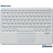 BLACKVIEW K2 brezžična tipkovnica, Bluetooth 5.1, polnilna baterija, Android/iOS/Windows, 78 tipk, USB Type-C, bela
