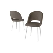 Hanah Home set trpezarijskih stolica Pane 4 kom, kapucino tkanina Babyface, bele metalne noge