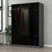 Hanah home Ormar Kale Anthracite 135x210x52cm Crni
