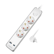 Podaljšek za napajalni kabel 3 vtičnice USB-C PD 20W USB-A QC 3600W LogiLink