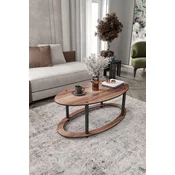 HANAH HOME Sto za dnevnu sobu Hole Ellipse Walnut