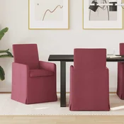 vidaXL Jedilni stoli 2 pcs vinsko rdeča 57 x 67 x 95 cm blago
