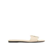 Natikači Calvin Klein Square Flat Sandal Emblem HW0HW03128 Écru