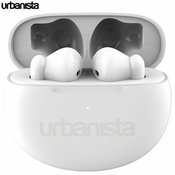 URBANISTA AUSTIN brezžične slušalke, bluetooth 5.3, TWS, do 20 ur predvajanja, upravljanje na dotik, IPX4 vodoodpornost, USB Type-C, bele (Pure White)