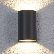 Lucande LED zunanje stensko svetilo Jale, 16 cm, antracit, aluminij - Sodobni - antracitna, prozorna - Kovina