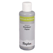 Rayher. Akrilna barva za zunanjo uporabo, kovinska barva, briljantna srebrna, 80ml