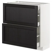 METOD / MAXIMERA Pod.ormaric i 2fronta/3fioke, bela/Lerhyttan crno bajcovano, 80x37 cm