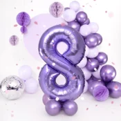 Rojstnodnevni balon številka 8, vijoličen, 100 cm