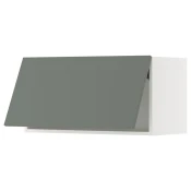 METOD Horizontalni zidni ormaric, bela/Nickebo mat sivozelena, 80x40 cm