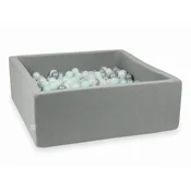 Mi Suhi bazen sivi 110x110x40 sa 600 kuglica: prozirna, biserna, srebrna, svijetlo mint boja