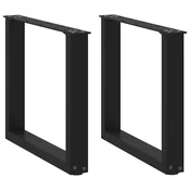 Noge za klub stolic U-oblik 2 kom Crne 50 x (42-43) cm Celik