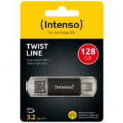 (Intenso) USB Flash drive 128GB, USB 3.2, USB-C, USB-A, Twist Line - USB3.2-128GB/Twist Line