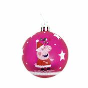 NEW Vianočná guľa Peppa Pig Cosy corner Fuksija 6 kosov Plastika (O 8 cm)