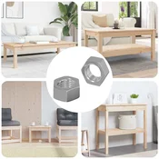 vidaXL Šesterokotna matica Enobarvno 2 pcs srebrna M6 elezo