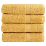 Vidaxl Premium brisače SOLUND 4 kosi zlata 70x140 cm 600 g/m2