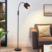 Nettlife NETTLIFE Vintage črna talna svetilka za dnevno sobo, moderna tkaninska talna svetilka s 360° vrtljivim lokom, E14 stikalom, brez žarnice., (22148954)