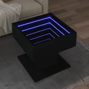 Stolic za kavu LED crni 50x50x45 cm od konstruiranog drva
