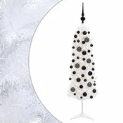Vidaxl Umetno ozko božično drevesce z božično kroglico 150 cm 150 LED