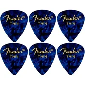 Fender 351 Shape Premium Pick Thin Blue Moto 6 Pack