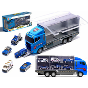 Ikonka Transporter tovornjak TIR lanser + kovinski avtomobili policija