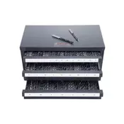 VEVOR omara za doziranje svedrov tri predali 375x200x200 mm siva