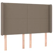 Vidaxl Vzglavje z ušesi taupe 147x16x118/128 cm blago