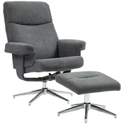 Homestar Naslanjač z naslonjalom za noge 78x85x106 cm temno siva