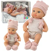 Beba punčka za igro v bež bodiju z dodatki – 18 cm