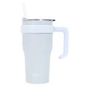 shumee Miami TERMO SKODELICA 600 ml bela z ročajem in slamico