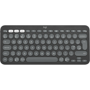 Logitech Pebble Keys 2 K380s tipkovnica Univerzalno Brezžični RF + bluetooth QWERTY Angleški (britanski) Grafit