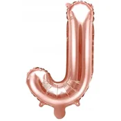 Folija balon Črka J, 35 cm, rožnato zlato 1 kos.