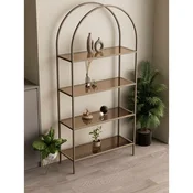 Hanah Home Linda polica za knjige 80 × 172 × 30 cm, antik / bronzano staklo