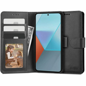 Etui Tech-Protect Wallet iz umetnega usnja za Xiaomi Redmi Note 13 4G - black